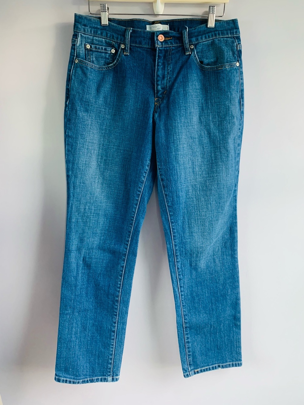 Levi's Straight Leg 505 Denim Jeans Mid Blue Classic Western Casual EUC Size 12